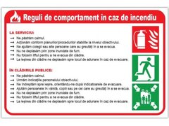 Reguli de comportament in caz de incendiu